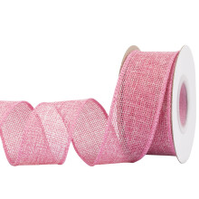 Burlap Wired Edge Ribbon 38mm x 9 Meters, Coreopsis, Ideal for Crafting, Gift Wrapping, Wreath, Christmas Tree, and Rustic Wedding Decorations