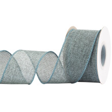 Burlap Wired Edge Ribbon 50mm x 9 Meters, Teal, Ideal for Crafting, Gift Wrapping, Wreath, Christmas Tree, and Rustic Wedding Decorations