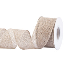 Burlap Wired Edge Ribbon 50mm x 9 Meters, Natural, Ideal for Crafting, Gift Wrapping, Wreath, Christmas Tree, and Rustic Wedding Decorations
