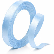 10mm Baby Blue Satin Ribbon, Thick Fabric Ribbons for Gift Wrapping & Crafting, Ribbon for Balloons, Cake, Bouquet, Wedding, Party