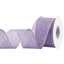 Burlap Wired Edge Ribbon 50mm x 9 Meters, Lt. Purple, Ideal for Crafting, Gift Wrapping, Wreath, Christmas Tree, and Rustic Wedding Decorations