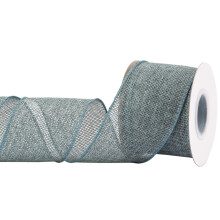 Burlap Wired Edge Ribbon 63mm x 9 Meters, Teal, Ideal for Crafting, Gift Wrapping, Wreath, Christmas Tree, and Rustic Wedding Decorations