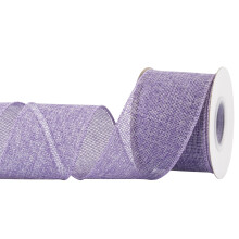 Burlap Wired Edge Ribbon 63mm x 9 Meters, Lt. Purple, Ideal for Crafting, Gift Wrapping, Wreath, Christmas Tree, and Rustic Wedding Decorations