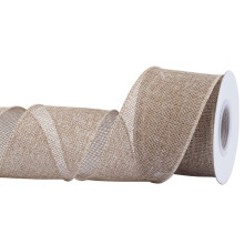 Burlap Wired Edge Ribbon 63mm x 9 Meters, Natural, Ideal for Crafting, Gift Wrapping, Wreath, Christmas Tree, and Rustic Wedding Decorations