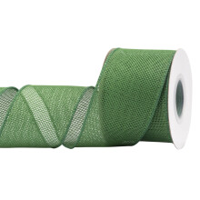 Burlap Wired Edge Ribbon 63mm x 9 Meters, Forest Green, Ideal for Crafting, Gift Wrapping, Wreath, Christmas Tree, and Rustic Wedding Decorations