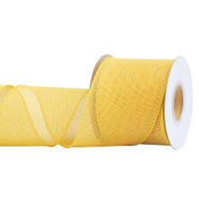 Burlap Wired Edge Ribbon 75mm x 9 Meters, Yellow, Ideal for Crafting, Gift Wrapping, Wreath, Christmas Tree, and Rustic Wedding Decorations