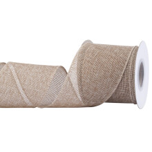 Burlap Wired Edge Ribbon 75mm x 9 Meters, Natural, Ideal for Crafting, Gift Wrapping, Wreath, Christmas Tree, and Rustic Wedding Decorations