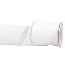 Burlap Wired Edge Ribbon 100mm x 9 Meters, White, Ideal for Crafting, Gift Wrapping, Wreath, Christmas Tree, and Rustic Wedding Decorations