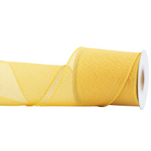 Burlap Wired Edge Ribbon 100mm x 9 Meters, Yellow, Ideal for Crafting, Gift Wrapping, Wreath, Christmas Tree, and Rustic Wedding Decorations