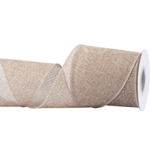 Burlap Wired Edge Ribbon 100mm x 9 Meters, Natural, Ideal for Crafting, Gift Wrapping, Wreath, Christmas Tree, and Rustic Wedding Decorations