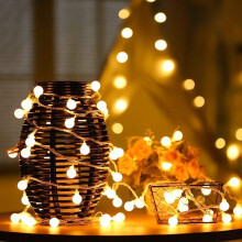 Solar Festoon Lights, 7M 50 LED Berry Fairy Lights Globe Light Fairy for Christmas,Party,Wedding,New Year,Garden,Fence,Patio,Lawn Decorations (Warm