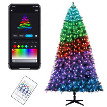 Smart Waterfall Christmas Xmas Tree Lights with Ring APP Indoor Outdoor