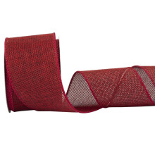 Sherry Burlap Ribbon - 64mm x 9M | Faux Jute Wired Ribbon for Wreaths, Christmas Decorations, Rustic Weddings, and Large Bow