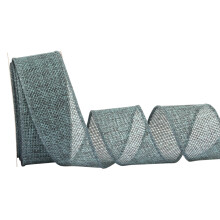 Teal Burlap Ribbon - 38mm x 9M | Faux Jute Wired Ribbon for Wreaths, Christmas Decorations, Rustic Weddings, and Large Bow