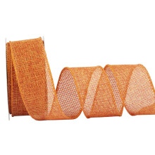FireBrick Burlap Ribbon - 38mm x 9M | Faux Jute Wired Ribbon for Wreaths, Christmas Decorations, Rustic Weddings, and Large Bow
