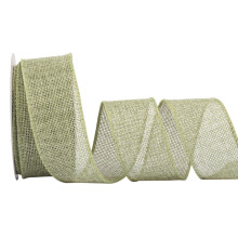 Spring Moss Burlap Ribbon - 38mm x 9M | Faux Jute Wired Ribbon for Wreaths, Christmas Decorations, Rustic Weddings, and Large Bow