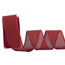 Sherry Burlap Ribbon - 38mm x 9M | Faux Jute Wired Ribbon for Wreaths, Christmas Decorations, Rustic Weddings, and Large Bow