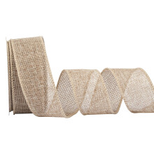 Natural Burlap Ribbon - 38mm x 9M | Faux Jute Wired Ribbon for Wreaths, Christmas Decorations, Rustic Weddings, and Large Bow