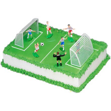 AMJKEJI Football Cake Decorations Set, 12 Pcs Football Figures Goal Soccer Theme Cake Decoration Cake Toppers for Birthday Wedding Father's Day