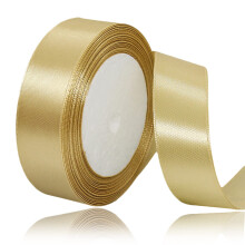Gold Ribbon 25mm, 23 Meters Gold Christmas Satin Ribbon