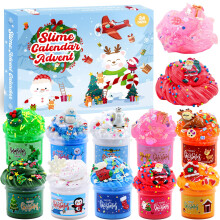 Slime Advent Calendar 2025 for Kids-Christmas Countdown Calendars 24 Days of Surprises with Different Texture Slime Toy Kit Funny GIfts for Toddler