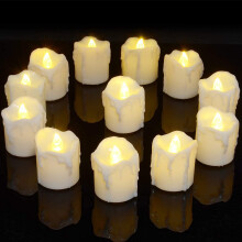 PChero LED Tea Lights Candles with Timer, 12 Pack LED Flameless Battery Tealight Fake Candles Flickering for Wedding Christmas Table Decorations Home