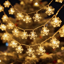 Snowflake Fairy Lights, Christmas Tree String Lights LED Battery Powered String Lights for Christmas Wedding Birthday Indoor Outdoor Decorations
