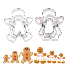 6Pcs Gingerbread Man Cutters,Christmas Ginger Bread Cookie Cutter Mini Baking Biscuit Cake Dough Decorations Made large Small Biscuits Men Shapes
