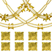 8 Pcs Christmas Ceiling Decorations Indoor,Hanging Foil Gold Garland Streamers Xmas Tree Garlands Ceilings Decoration House Dangly Seiling Swirl