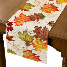 Autumn Table Runner,Orange Autumn Table Cloth,Fall Thanksgiving Dining Harvest Festival Decorations,Maple Leaf Print Tablecloth,Perfect for