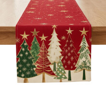 Christmas Table Runner,Red 30x180cm Xmas Tree Table Runner Decorations