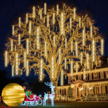 Ehomfory Outdoor Christmas Lights 15 Tubes 540 LED Meteor Shower Lights Waterproof Energy Saving Safe Christmas Lights Outdoor Christmas Decorations