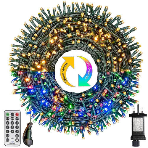 30M 300 LED Christmas Tree Lights Outdoor Color Changing String Lights with Remote Timer