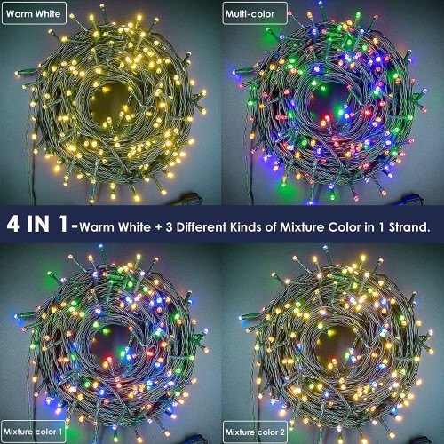 30M 300 LED Christmas Tree Lights Outdoor Color Changing String Lights with Remote Timer 1