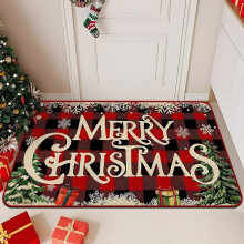 Christmas Decorations Door Mat Indoor and Outdoor Gifts and Trees Welcome Mat for Home Decoration Non Slip Backing Front Door Porch and Home Bathroom