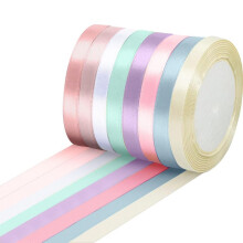 Pastel Satin Ribbon Set, 8 Colours 22m Soft Polyester Craft Ribbon for Gift Wrapping Hair Bows Party Balloons,10mm DIY Crafting Curling Ribbon for
