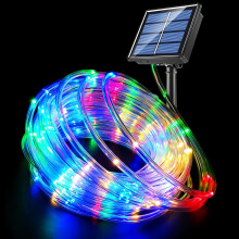 Solar Rope Lights 20M/65ft Colorful 200LED 8 Modes Waterproof IP65 Outdoor Solar String Lights for Garden, Party, Home, Christmas, Halloween