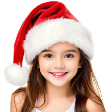 TCJJ kids/Baby/Adult Christmas Hat Unisex Santa Hat Red Velvet Xmas Hats