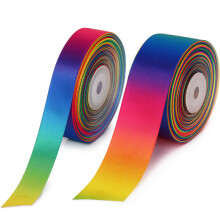 25Yards 20mm Satin Rainbow Ribbon for Christmas Wrapping, Flower Ribbon for DIY Gifted Box, Wedding Party Decorations