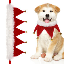 Christmas Pet Collar Adjustable Dog Collar with Jingle Bell Decorations Christmas Costume Accessories for Small Dog Cat Puppy Kitten Size S