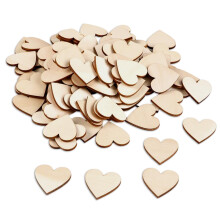 100PCS 3cm Wooden Hearts for Crafts, Natural Wood Heart Slices
