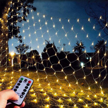 Outdoor Garden Net Lights, 300LED 4m x 2m Warm White Mesh Fairy Lights
