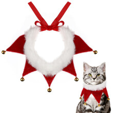 Christmas Pet Collar Adjustable Dog Collar with Jingle Bell Decorations Christmas Costume Accessories for Small Dog Cat Puppy Kitten Size (Color)