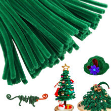 100 Pcs Dark Green Pipe Cleaners for Craft, 30cm Long Pipe Cleaners for Craft