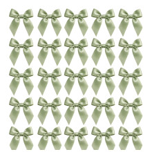 ZIVEX Sage Green Bows 20 Pcs Satin Ribbon 9 cm with Twist Ties