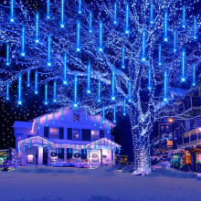 Kwaiffeo Outdoor Christmas Decorations, 20 Tube (Longer Size) Meteor Shower Christmas Lights