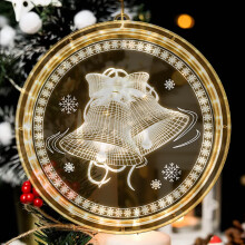 Christmas Windows Decorations Hanging Led 3D Lights Backdrop String Lights Battery Operated for Outdoor Indoor Windows Pathway Patio Bedroom Party