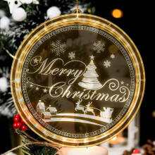Christmas Windows Decorations Hanging Led 3D Lights Backdrop String Lights Battery Operated for Outdoor Indoor Windows Pathway Patio Bedroom Party
