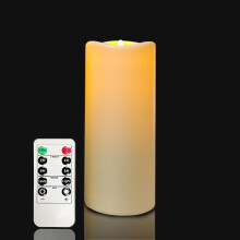 Waterproof LED Battery Operated Candle - Plastic Flameless Electric Outdoor Pillar Candle with Remote Timer Realistic Flickering Lantern Christmas