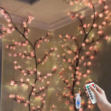 LED Cherry Blossom Tree Branch Lights for Wall,8 Modes Cherry Blossom Lights with 72 LED,Remote,Timer,Cherry Blossoms LED Vine Fairy